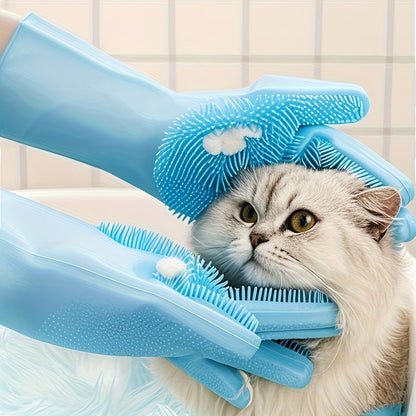 Pet bathing gloves