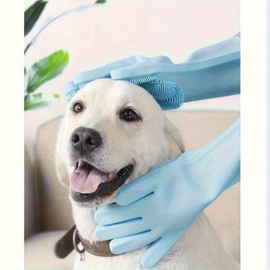 Pet bathing gloves